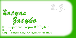 matyas zatyko business card